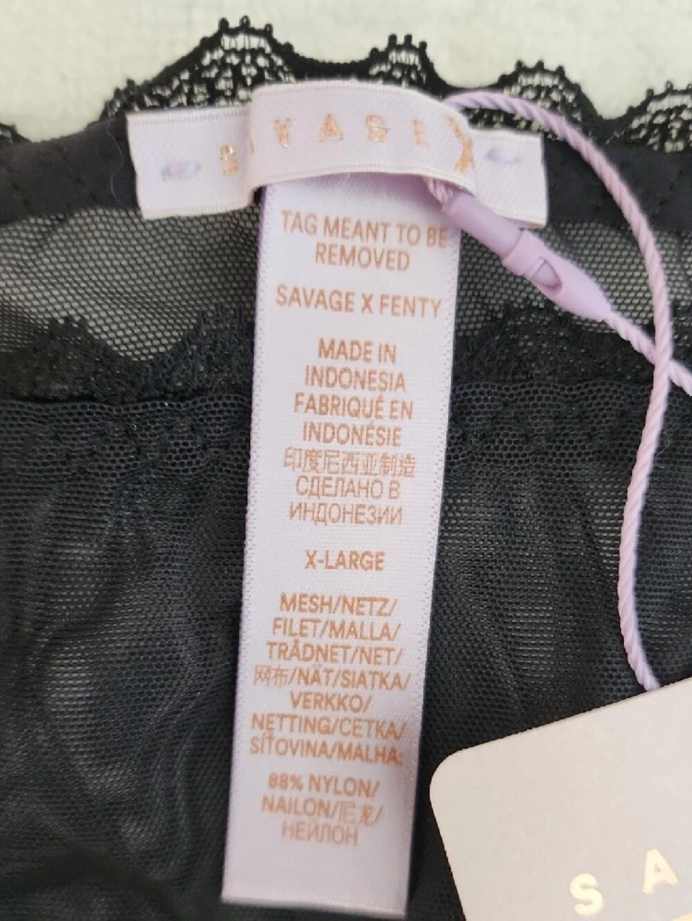 Savage X Fenty Black Crotchless High-Leg Bikini - Picture 3 of 8